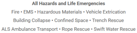 All Hazards and Life Emergencies